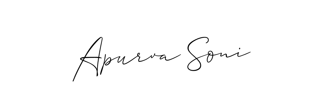 You should practise on your own different ways (Allison_Script) to write your name (Apurva Soni) in signature. don't let someone else do it for you. Apurva Soni signature style 2 images and pictures png