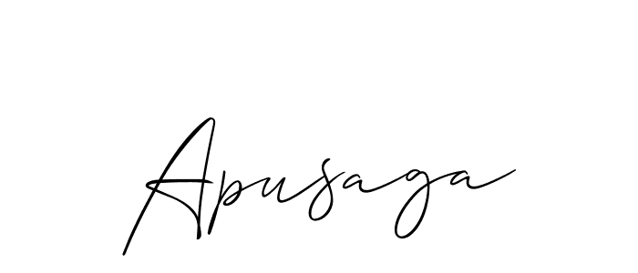 Allison_Script is a professional signature style that is perfect for those who want to add a touch of class to their signature. It is also a great choice for those who want to make their signature more unique. Get Apusaga name to fancy signature for free. Apusaga signature style 2 images and pictures png