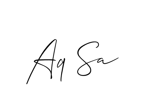 Create a beautiful signature design for name Aq Sa. With this signature (Allison_Script) fonts, you can make a handwritten signature for free. Aq Sa signature style 2 images and pictures png