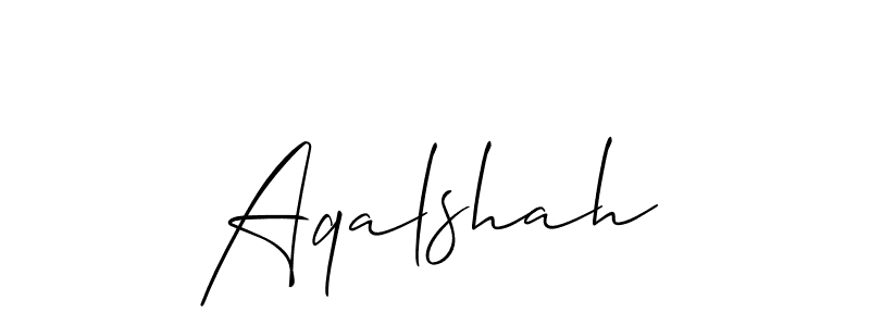 How to make Aqalshah signature? Allison_Script is a professional autograph style. Create handwritten signature for Aqalshah name. Aqalshah signature style 2 images and pictures png