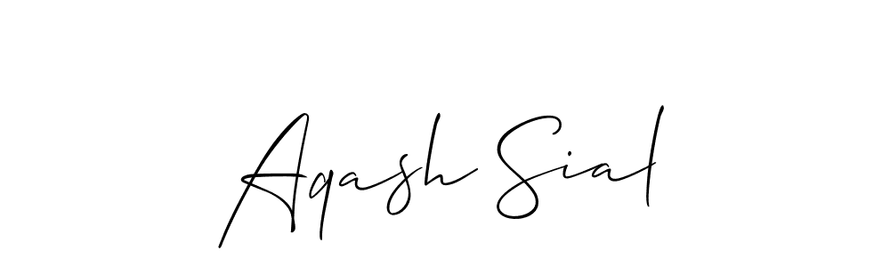 Use a signature maker to create a handwritten signature online. With this signature software, you can design (Allison_Script) your own signature for name Aqash Sial. Aqash Sial signature style 2 images and pictures png