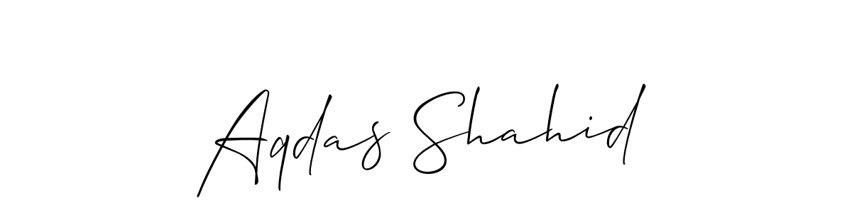 Design your own signature with our free online signature maker. With this signature software, you can create a handwritten (Allison_Script) signature for name Aqdas Shahid. Aqdas Shahid signature style 2 images and pictures png