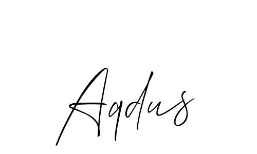 Design your own signature with our free online signature maker. With this signature software, you can create a handwritten (Allison_Script) signature for name Aqdus. Aqdus signature style 2 images and pictures png