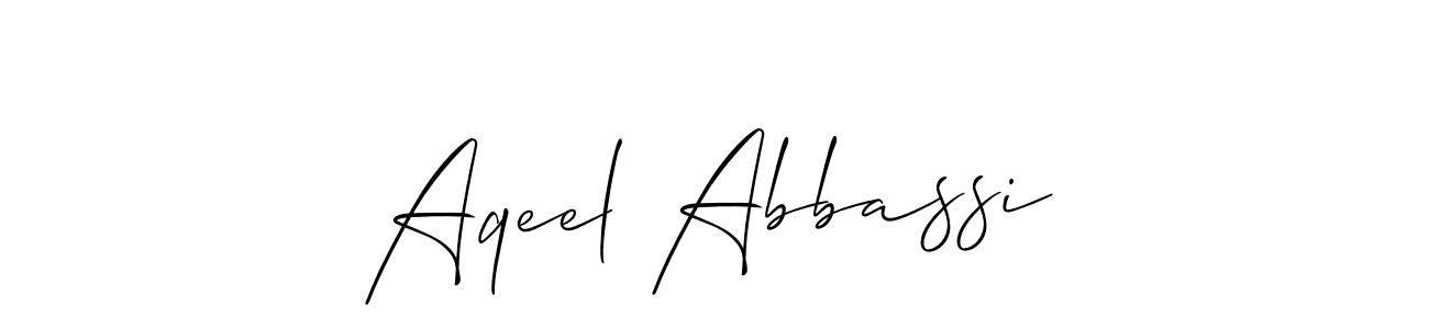 if you are searching for the best signature style for your name Aqeel Abbassi. so please give up your signature search. here we have designed multiple signature styles  using Allison_Script. Aqeel Abbassi signature style 2 images and pictures png