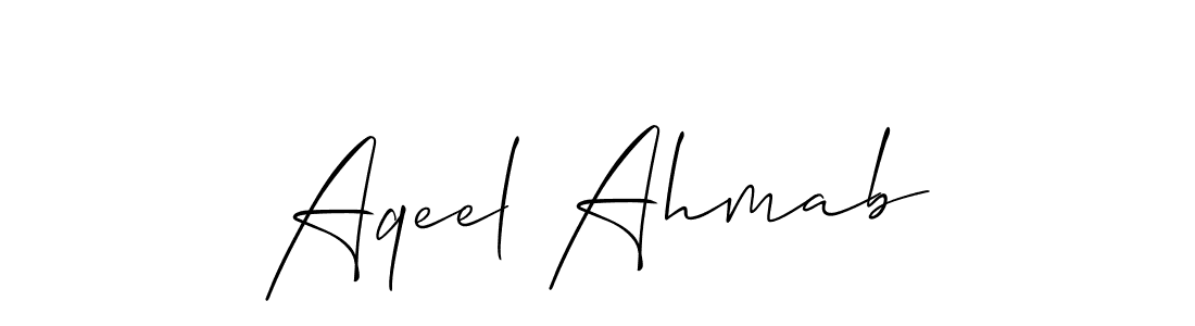 Make a beautiful signature design for name Aqeel Ahmab. With this signature (Allison_Script) style, you can create a handwritten signature for free. Aqeel Ahmab signature style 2 images and pictures png