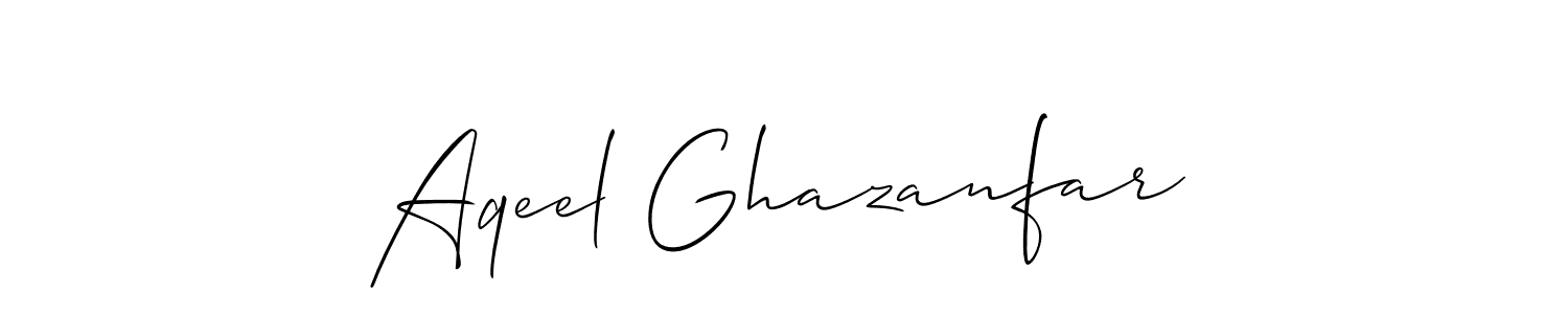 This is the best signature style for the Aqeel Ghazanfar name. Also you like these signature font (Allison_Script). Mix name signature. Aqeel Ghazanfar signature style 2 images and pictures png