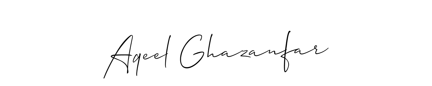 This is the best signature style for the Aqeel Ghazanfar name. Also you like these signature font (Allison_Script). Mix name signature. Aqeel Ghazanfar signature style 2 images and pictures png