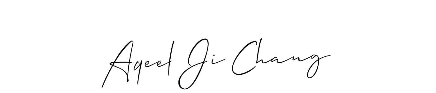 if you are searching for the best signature style for your name Aqeel Ji Chang. so please give up your signature search. here we have designed multiple signature styles  using Allison_Script. Aqeel Ji Chang signature style 2 images and pictures png