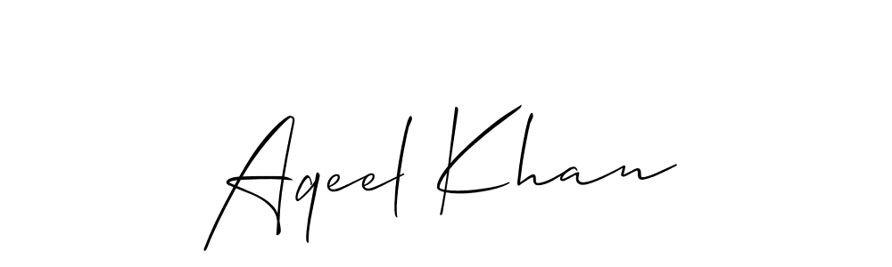 Create a beautiful signature design for name Aqeel Khan. With this signature (Allison_Script) fonts, you can make a handwritten signature for free. Aqeel Khan signature style 2 images and pictures png