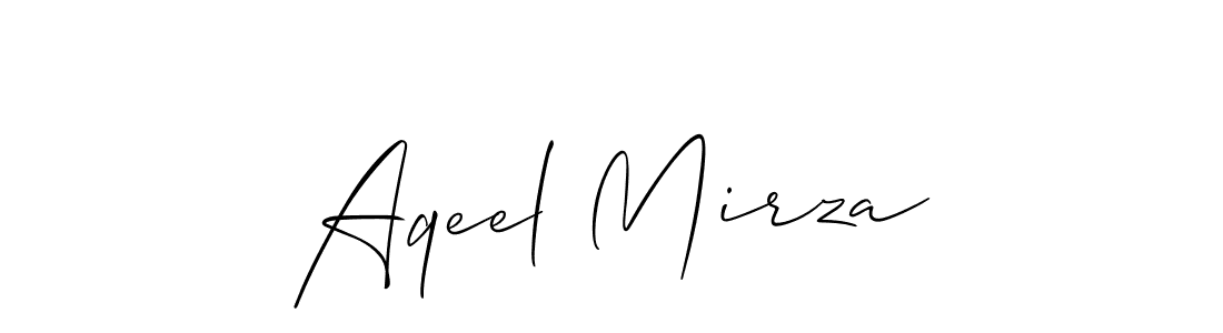 Make a beautiful signature design for name Aqeel Mirza. With this signature (Allison_Script) style, you can create a handwritten signature for free. Aqeel Mirza signature style 2 images and pictures png