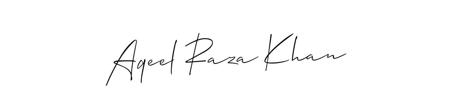 How to make Aqeel Raza Khan signature? Allison_Script is a professional autograph style. Create handwritten signature for Aqeel Raza Khan name. Aqeel Raza Khan signature style 2 images and pictures png