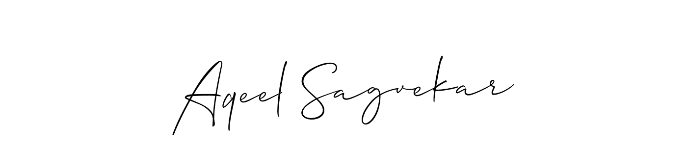 Design your own signature with our free online signature maker. With this signature software, you can create a handwritten (Allison_Script) signature for name Aqeel Sagvekar. Aqeel Sagvekar signature style 2 images and pictures png