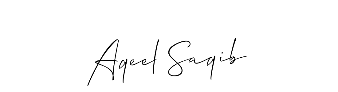 How to make Aqeel Saqib signature? Allison_Script is a professional autograph style. Create handwritten signature for Aqeel Saqib name. Aqeel Saqib signature style 2 images and pictures png