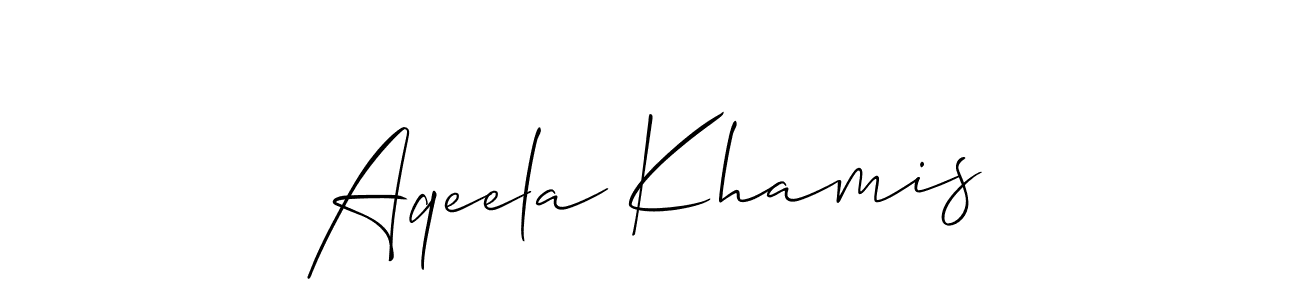How to Draw Aqeela Khamis signature style? Allison_Script is a latest design signature styles for name Aqeela Khamis. Aqeela Khamis signature style 2 images and pictures png