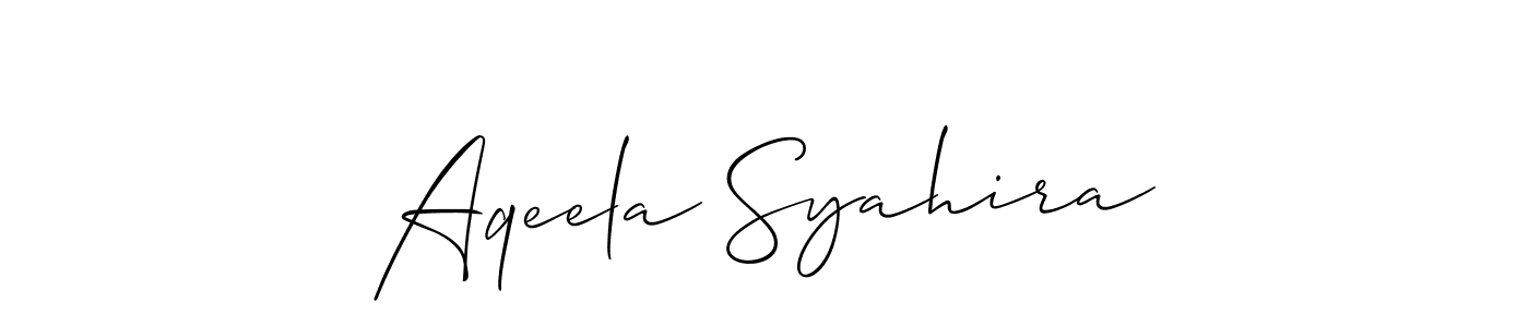 You can use this online signature creator to create a handwritten signature for the name Aqeela Syahira. This is the best online autograph maker. Aqeela Syahira signature style 2 images and pictures png
