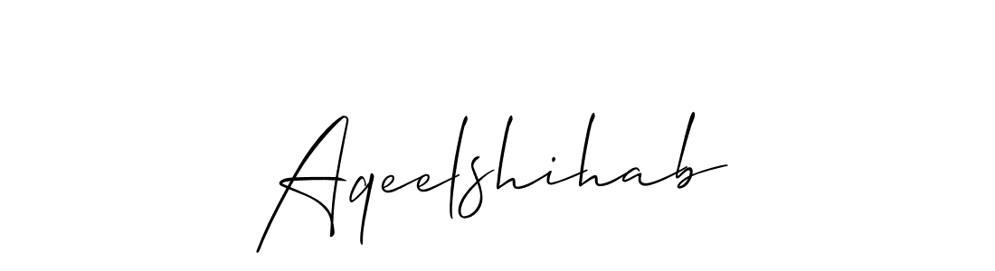 How to make Aqeelshihab name signature. Use Allison_Script style for creating short signs online. This is the latest handwritten sign. Aqeelshihab signature style 2 images and pictures png