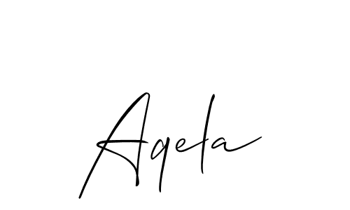 Make a beautiful signature design for name Aqela. With this signature (Allison_Script) style, you can create a handwritten signature for free. Aqela signature style 2 images and pictures png