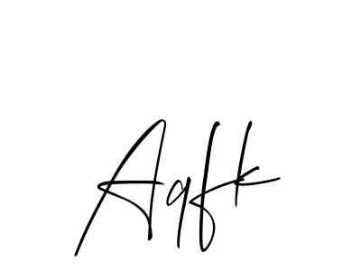 It looks lik you need a new signature style for name Aqfk. Design unique handwritten (Allison_Script) signature with our free signature maker in just a few clicks. Aqfk signature style 2 images and pictures png