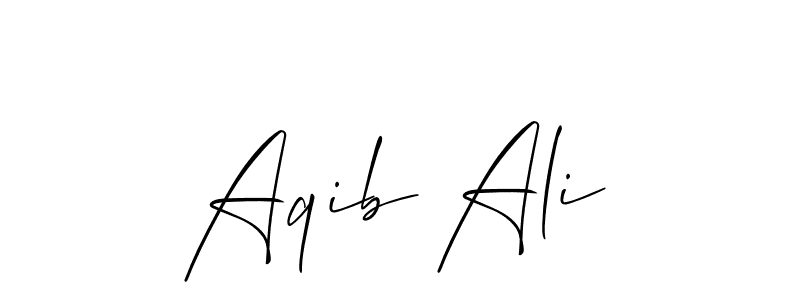 Use a signature maker to create a handwritten signature online. With this signature software, you can design (Allison_Script) your own signature for name Aqib Ali. Aqib Ali signature style 2 images and pictures png