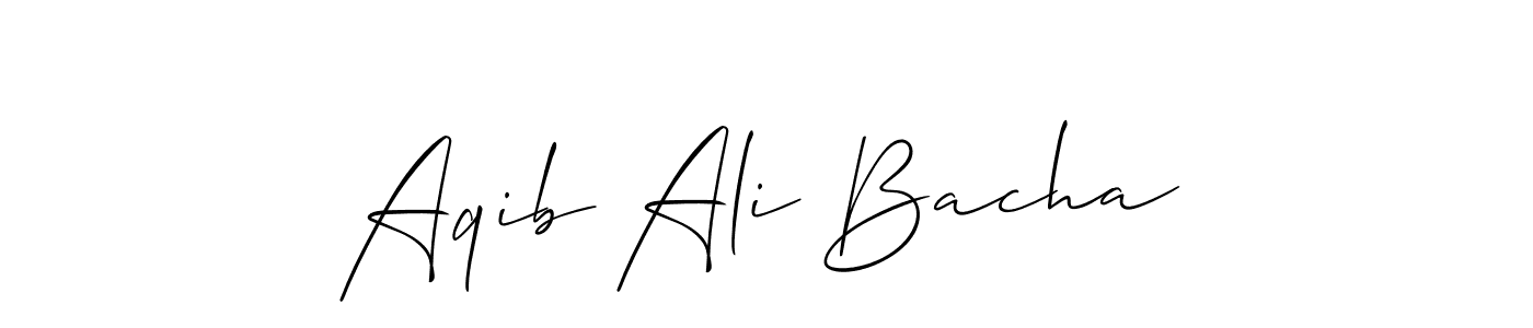 Similarly Allison_Script is the best handwritten signature design. Signature creator online .You can use it as an online autograph creator for name Aqib Ali Bacha. Aqib Ali Bacha signature style 2 images and pictures png