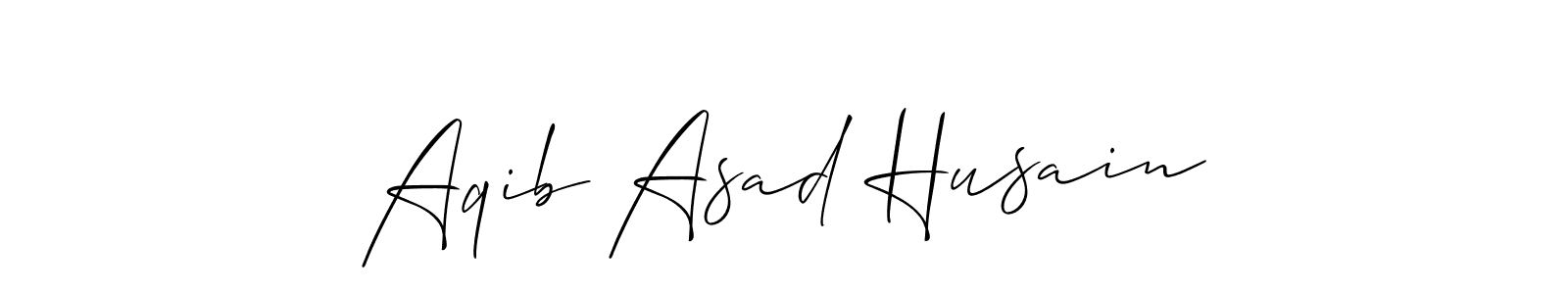 if you are searching for the best signature style for your name Aqib Asad Husain. so please give up your signature search. here we have designed multiple signature styles  using Allison_Script. Aqib Asad Husain signature style 2 images and pictures png