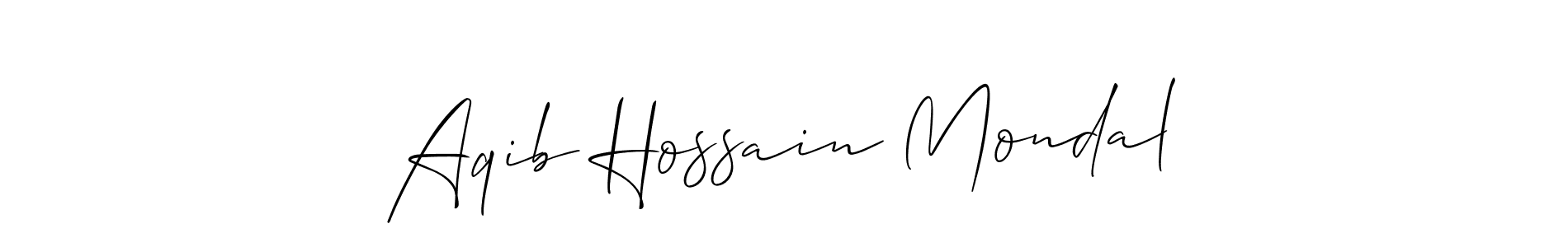 Aqib Hossain Mondal stylish signature style. Best Handwritten Sign (Allison_Script) for my name. Handwritten Signature Collection Ideas for my name Aqib Hossain Mondal. Aqib Hossain Mondal signature style 2 images and pictures png