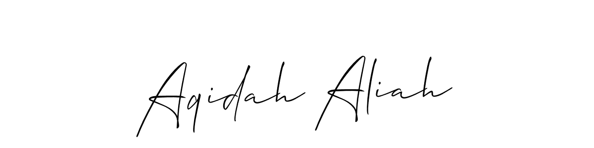 Use a signature maker to create a handwritten signature online. With this signature software, you can design (Allison_Script) your own signature for name Aqidah Aliah. Aqidah Aliah signature style 2 images and pictures png