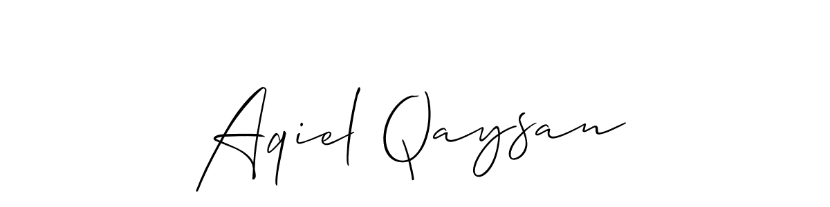 Aqiel Qaysan stylish signature style. Best Handwritten Sign (Allison_Script) for my name. Handwritten Signature Collection Ideas for my name Aqiel Qaysan. Aqiel Qaysan signature style 2 images and pictures png