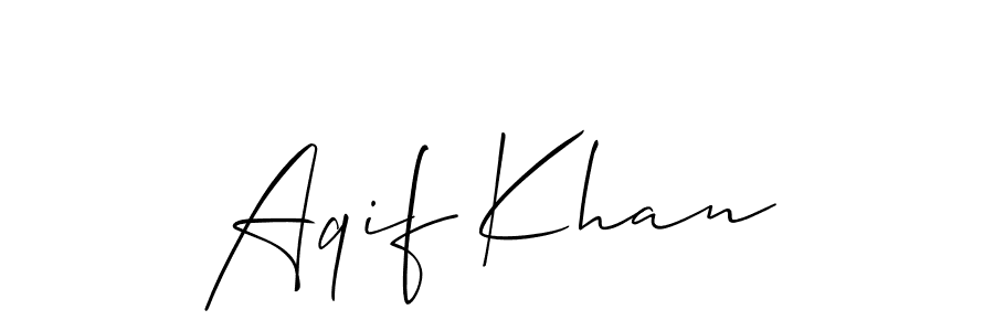 Allison_Script is a professional signature style that is perfect for those who want to add a touch of class to their signature. It is also a great choice for those who want to make their signature more unique. Get Aqif Khan name to fancy signature for free. Aqif Khan signature style 2 images and pictures png