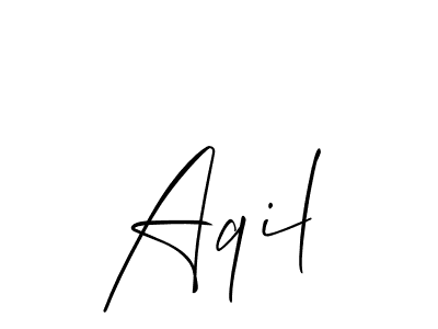 How to Draw Aqil signature style? Allison_Script is a latest design signature styles for name Aqil. Aqil signature style 2 images and pictures png