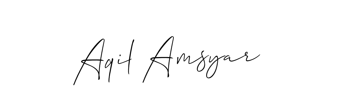 Best and Professional Signature Style for Aqil Amsyar. Allison_Script Best Signature Style Collection. Aqil Amsyar signature style 2 images and pictures png