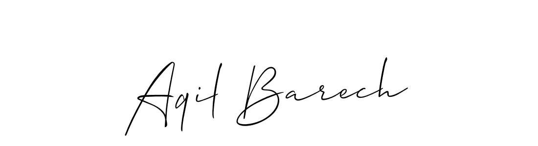 How to make Aqil Barech signature? Allison_Script is a professional autograph style. Create handwritten signature for Aqil Barech name. Aqil Barech signature style 2 images and pictures png