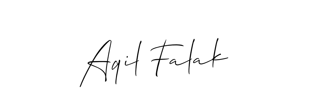 Make a beautiful signature design for name Aqil Falak. With this signature (Allison_Script) style, you can create a handwritten signature for free. Aqil Falak signature style 2 images and pictures png