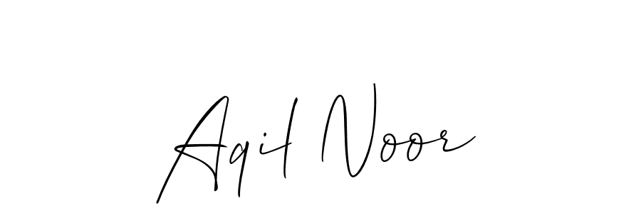 It looks lik you need a new signature style for name Aqil Noor. Design unique handwritten (Allison_Script) signature with our free signature maker in just a few clicks. Aqil Noor signature style 2 images and pictures png