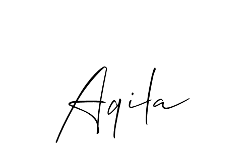 Make a beautiful signature design for name Aqila. With this signature (Allison_Script) style, you can create a handwritten signature for free. Aqila signature style 2 images and pictures png