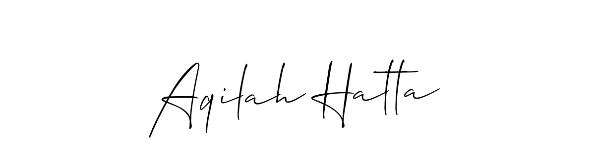 Make a short Aqilah Hatta signature style. Manage your documents anywhere anytime using Allison_Script. Create and add eSignatures, submit forms, share and send files easily. Aqilah Hatta signature style 2 images and pictures png