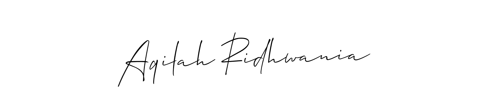 Make a beautiful signature design for name Aqilah Ridhwania. Use this online signature maker to create a handwritten signature for free. Aqilah Ridhwania signature style 2 images and pictures png