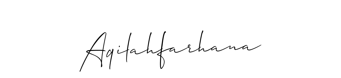 How to make Aqilahfarhana name signature. Use Allison_Script style for creating short signs online. This is the latest handwritten sign. Aqilahfarhana signature style 2 images and pictures png