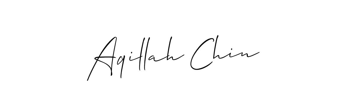 How to make Aqillah Chin name signature. Use Allison_Script style for creating short signs online. This is the latest handwritten sign. Aqillah Chin signature style 2 images and pictures png