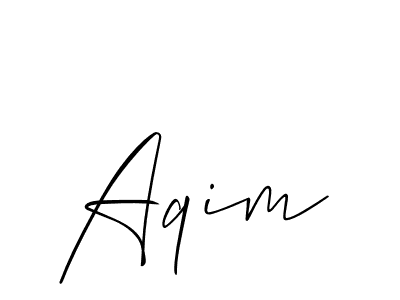 Create a beautiful signature design for name Aqim. With this signature (Allison_Script) fonts, you can make a handwritten signature for free. Aqim signature style 2 images and pictures png