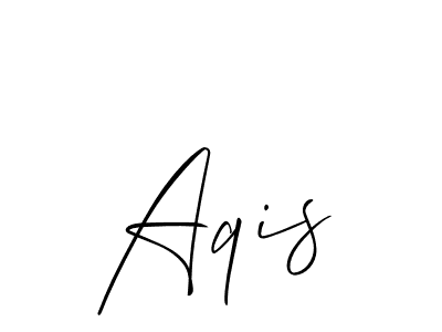 Create a beautiful signature design for name Aqis. With this signature (Allison_Script) fonts, you can make a handwritten signature for free. Aqis signature style 2 images and pictures png