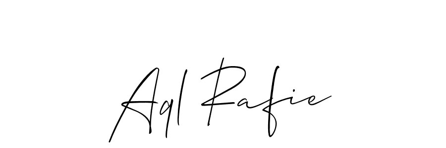 How to make Aql Rafie name signature. Use Allison_Script style for creating short signs online. This is the latest handwritten sign. Aql Rafie signature style 2 images and pictures png