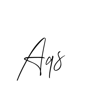 Use a signature maker to create a handwritten signature online. With this signature software, you can design (Allison_Script) your own signature for name Aqs. Aqs signature style 2 images and pictures png