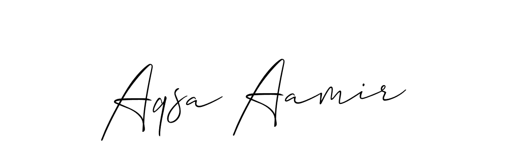 Create a beautiful signature design for name Aqsa Aamir. With this signature (Allison_Script) fonts, you can make a handwritten signature for free. Aqsa Aamir signature style 2 images and pictures png