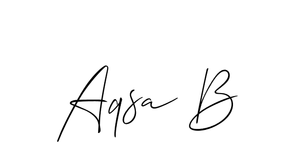 Also we have Aqsa B name is the best signature style. Create professional handwritten signature collection using Allison_Script autograph style. Aqsa B signature style 2 images and pictures png