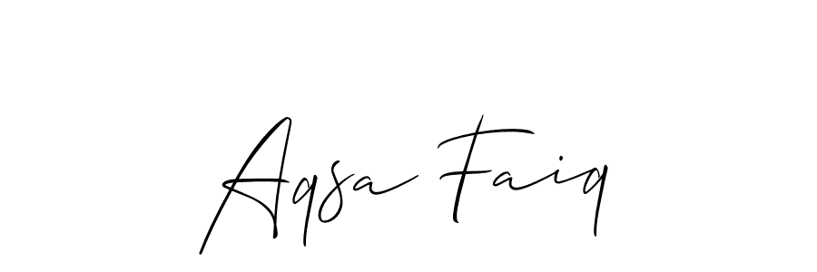 Make a short Aqsa Faiq signature style. Manage your documents anywhere anytime using Allison_Script. Create and add eSignatures, submit forms, share and send files easily. Aqsa Faiq signature style 2 images and pictures png