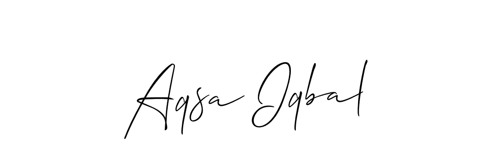 Also You can easily find your signature by using the search form. We will create Aqsa Iqbal name handwritten signature images for you free of cost using Allison_Script sign style. Aqsa Iqbal signature style 2 images and pictures png