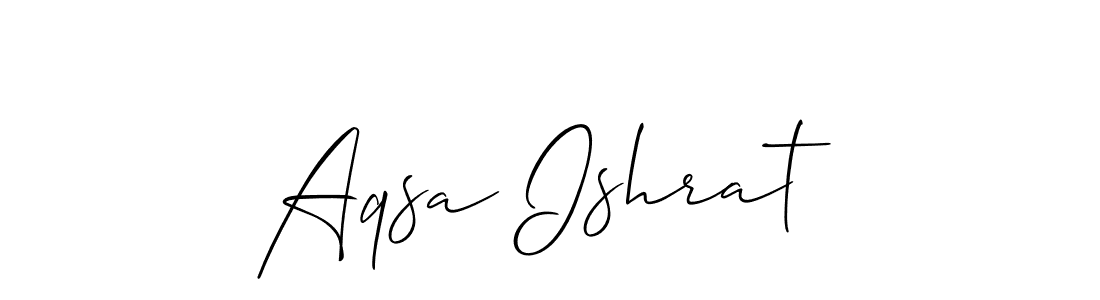 The best way (Allison_Script) to make a short signature is to pick only two or three words in your name. The name Aqsa Ishrat include a total of six letters. For converting this name. Aqsa Ishrat signature style 2 images and pictures png