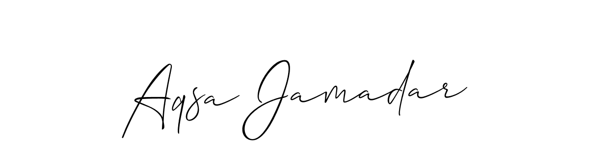 Use a signature maker to create a handwritten signature online. With this signature software, you can design (Allison_Script) your own signature for name Aqsa Jamadar. Aqsa Jamadar signature style 2 images and pictures png