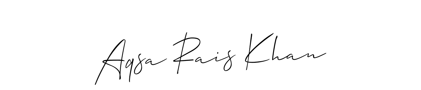 Make a beautiful signature design for name Aqsa Rais Khan. With this signature (Allison_Script) style, you can create a handwritten signature for free. Aqsa Rais Khan signature style 2 images and pictures png